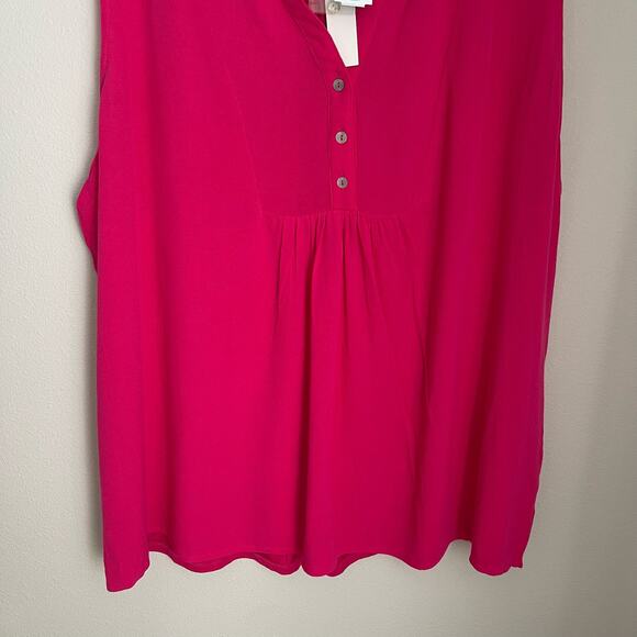 NWT Papermoon StitchFix Pink Magenta Ryan Button Tank Blouse (Size 3X) - Picture 5 of 8